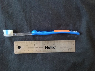 Side view of the toothbrush