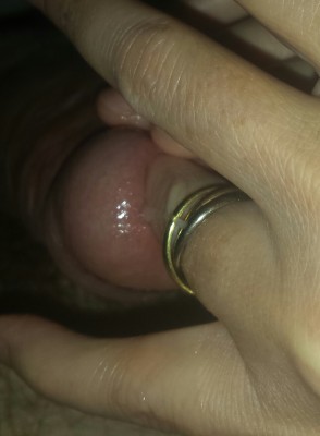 Just starting to pump cum past finger
