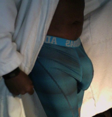 Blk Monday back from the workout and a little self play in Adidas.jpg