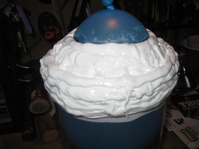 fill the seam all the way up to line on the balloon, this will be your finished opening