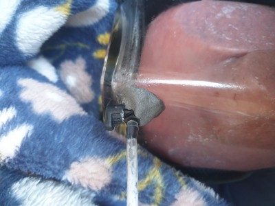 The tap connector stuck they're with superglue and Kneed-It. 4mm hose in a5mm hole filled with a diamond drill.